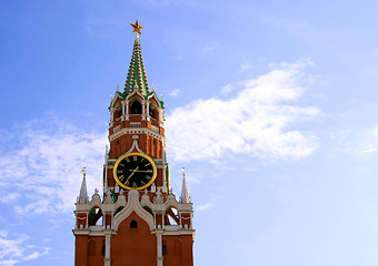 Image showing Kremlin tower with clock in Moscow