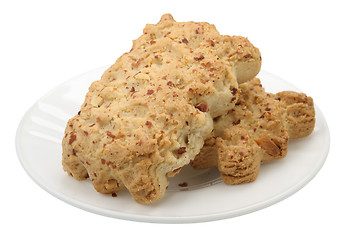 Image showing Cookies on a white plate, isolated