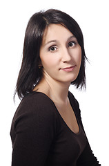 Image showing Girl in black dress, isolated