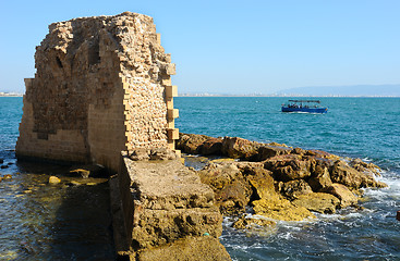 Image showing Remains of fortress walls of the Acre