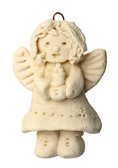 Image showing Figurine of an angel for à Christmas tree, isolated