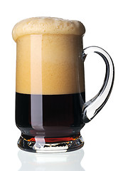 Image showing Glass of dark beer, isolated.