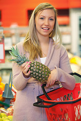 Image showing Woman with Pineapple