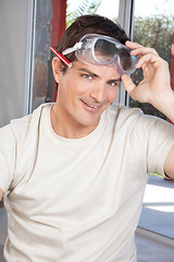 Image showing Portrait of an happy smiling man