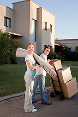 Image showing Couple Moving