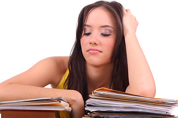 Image showing Stressed young woman