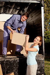 Image showing Moving Truck Couple