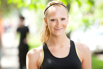 Image showing Close-up of an attractive woman smiling