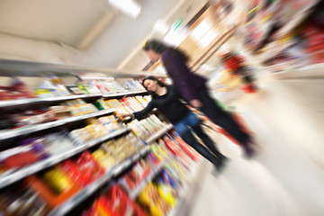 Image showing Busy Stress Supermarket