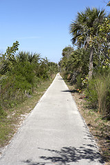 Image showing view down a deserted cycle path