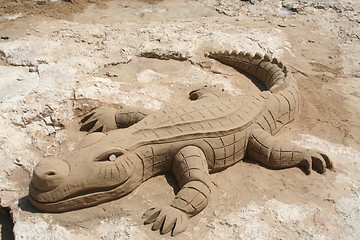 Image showing Crocodile in sand