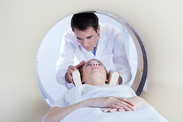 Image showing Patient going through MRI test