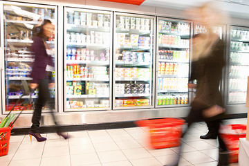 Image showing Busy Supermarket With Motion Blur