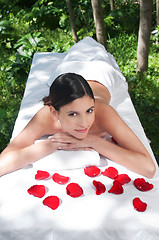 Image showing Beautiful young woman at a spa