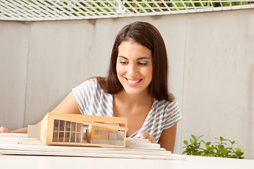 Image showing Architect with Model House