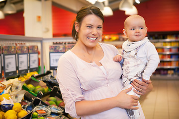 Image showing Portrait of Mother and Child in Store