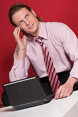 Image showing Businessman talking over the cellphone