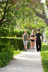 Image showing People taking morning walk