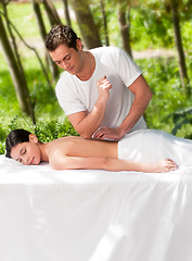 Image showing Outdoor Massage