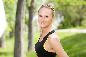 Image showing Close-up of a smiling woman