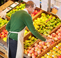 Image showing Man Working in Grocery Store