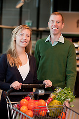 Image showing Grocery Store Couple Portrait