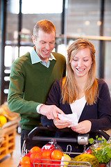 Image showing Grocer List in Supermarket