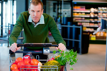 Image showing Portrait of a Man in Supermarket