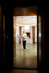 Image showing Woman in old Spa Interior