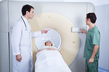 Image showing Patient going through an MRI scan