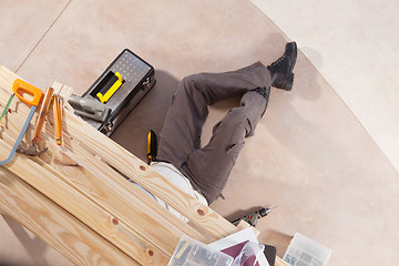 Image showing Carpenter at work