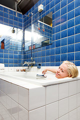 Image showing Woman in a Spa Bath