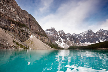 Image showing Calm water and mountain range