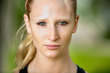 Image showing Close-up portrait of a young woman