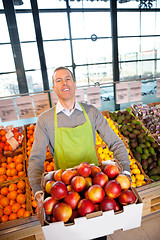 Image showing Supermarket Owner with Fresh Produce