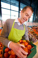 Image showing Happy Grocery Store Owner