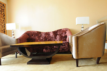 Image showing Sofa and tea table
