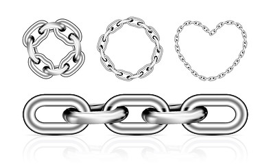 Image showing Collection of metal chain parts