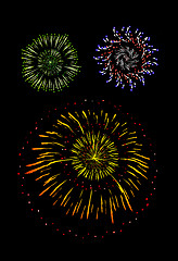 Image showing Brightly Colorful Vector Fireworks and Salute