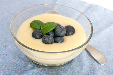 Image showing Pudding With Blueberries