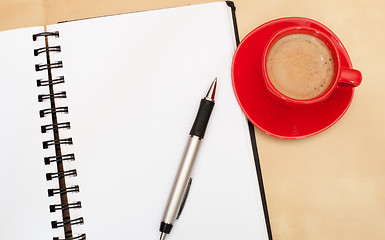 Image showing Coffee and Diary