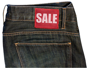 Image showing Jeans with Sale Sign