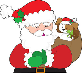 Image showing Santa and Puppy Gift