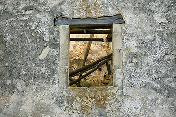 Image showing weathered wall window