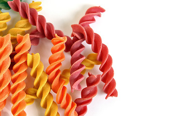 Image showing fusilli pasta colors