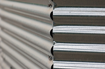 Image showing corrugated metal fence