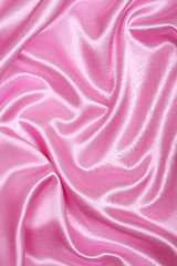 Image showing Smooth elegant pink silk as background 