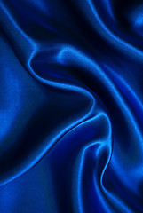 Image showing Smooth elegant blue silk 