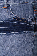 Image showing Blue jeans fabric with pocket as background 