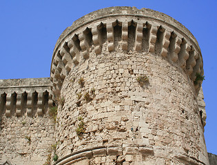 Image showing Greece. Rhodes island. Tower in st John knights castle 